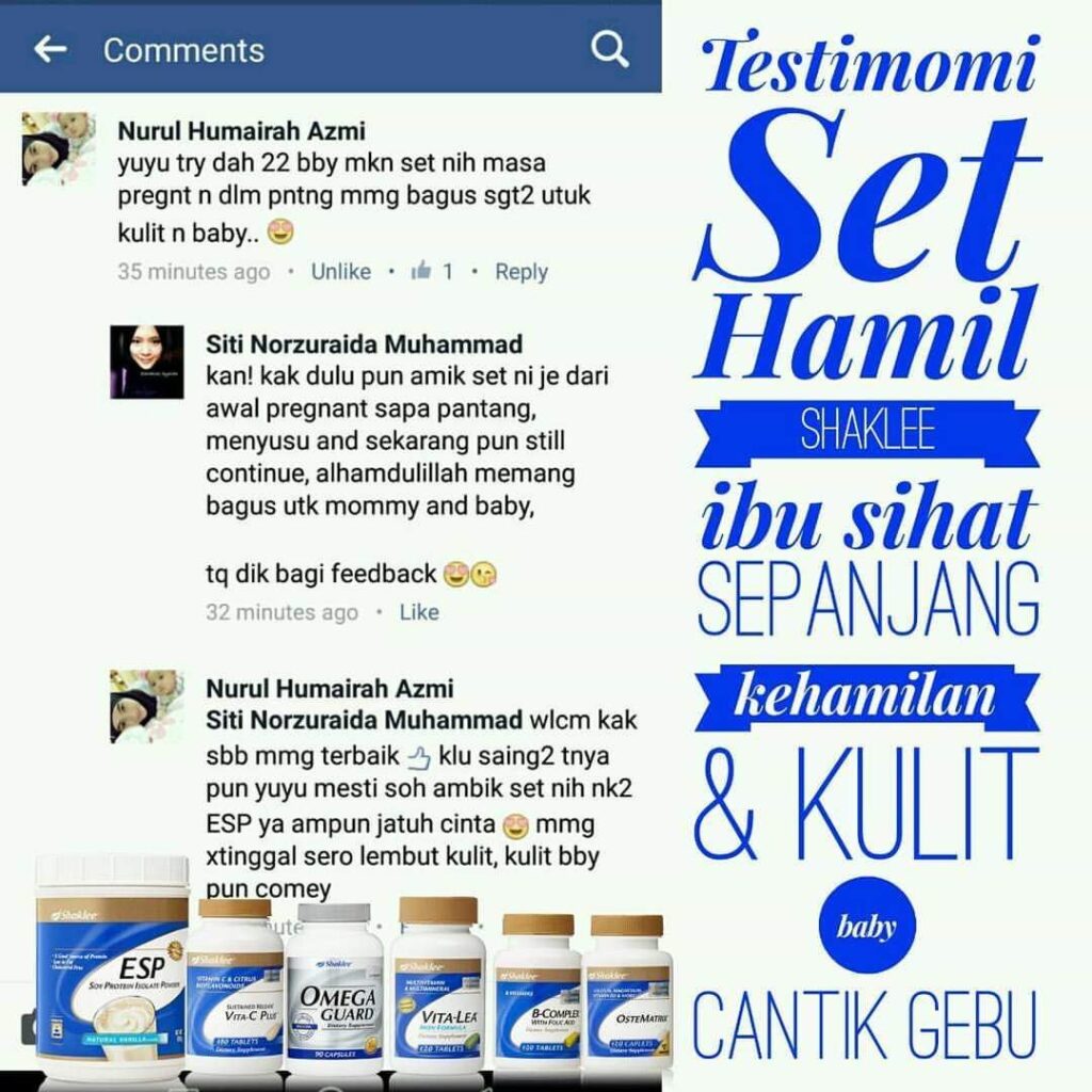 Testimoni Set Hamil Shaklee Ibu Sihat Sepanjang Kehamilan Kulit Baby Gebu
